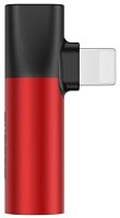 Аудио-адаптер Baseus CALL43-91 L43 Lightning (input) for Lightning female connectors + 3.5 mm f Red (Красный)